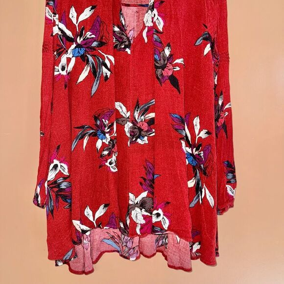 Free People Women's People Tree Swing Tunic - Red Floral - S - Picture 6 of 9